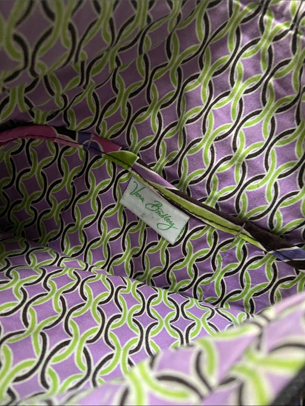 Vera bradley brown & purple crossbody bag - Picture 5 of 6
